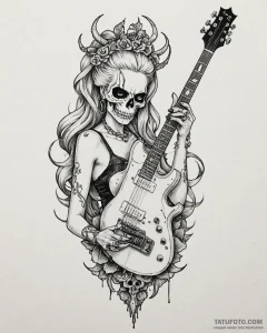 Tat tattoo sketch, queen barb with skull-shap... - эскиз тату (№1753190901_0, 22.07.2025 13:28) — Tatufoto.com