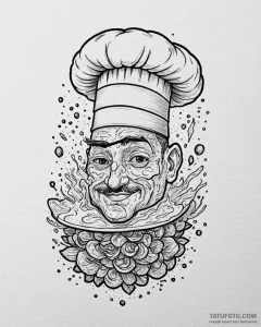 Eskiz.to, tattoo sketch, remy chef hat close-... - эскиз тату (№1753191577_0, 22.07.2025 13:39) — Tatufoto.com