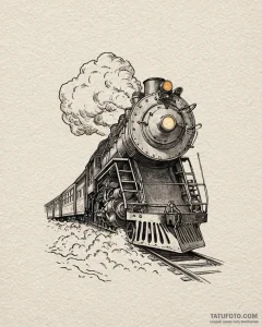 Tattoo sketch, polar express front view roari... - эскиз тату (№1753192768_0, 22.07.2025 13:59) — Tatufoto.com