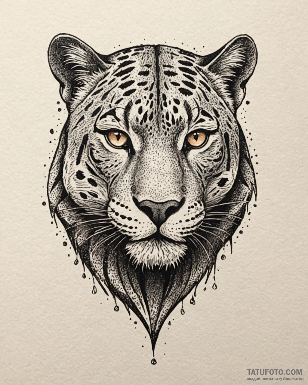 Tattoo sketch, panther with sleek black fur a... - эскиз тату (№1753193277_0, 22.07.2025 14:07) — Tatufoto.com