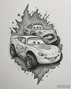Tattoo sketch, mater and lightning mcqueen du... - эскиз тату (№1753193361_0, 22.07.2025 14:09) — Tatufoto.com