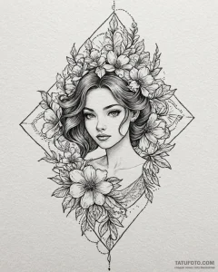 Tattoo sketch, mirabel’s embroidered dress mo... - эскиз тату (№1753193871_0, 22.07.2025 14:17) — Tatufoto.com