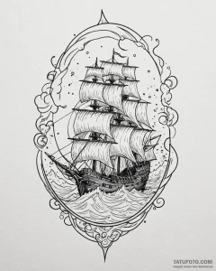 Tattoo sketch, treasure planet ship battle sc... - эскиз тату (№1753194040_0, 22.07.2025 14:20) — Tatufoto.com