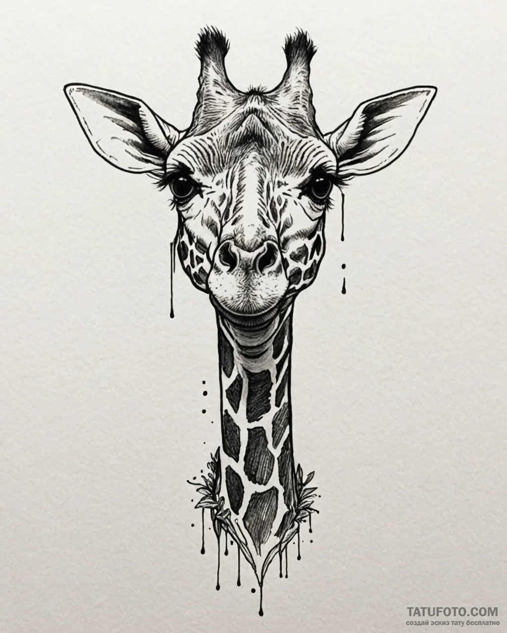 Eskiz.to, tattoo sketch, melman giraffe with... - эскиз тату (№1753194380_0, 22.07.2025 14:26) — Tatufoto.com