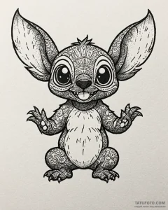 Tattoo sketch, stitch with large ears spread... - эскиз тату (№1753194635_0, 22.07.2025 14:30) — Tatufoto.com