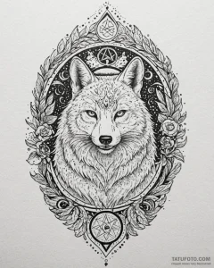 животные с мистическими символами, tattoo lin... - эскиз тату (№1753194805_0, 22.07.2025 14:33) — Tatufoto.com