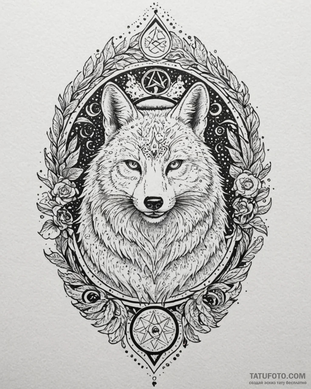 животные с мистическими символами, tattoo lin... - эскиз тату (№1753194805_0, 22.07.2025 14:33) — Tatufoto.com