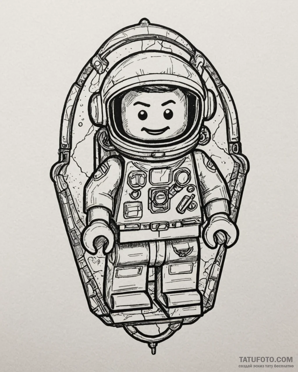 Tattoo sketch, benny the spaceship guy, the l… — эскиз тату (№1753195398_0, 22.07.2025 14:43) — Tatufoto.com