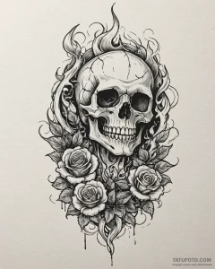 Tat tattoo sketch, rocker with microphone and... - эскиз тату (№1753195567_0, 22.07.2025 14:46) — Tatufoto.com