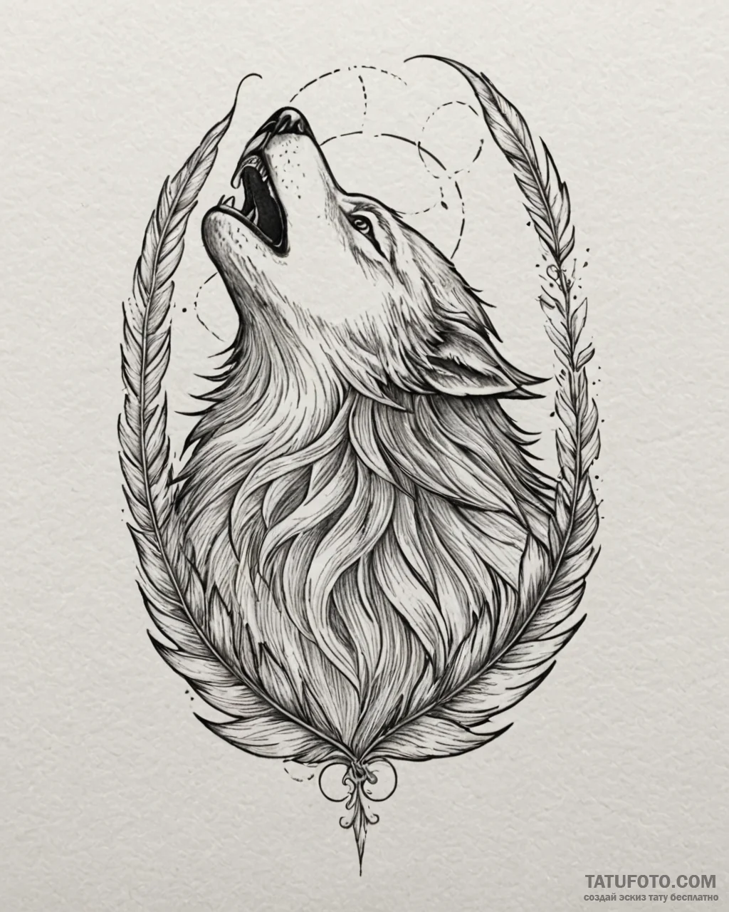 Tattoo sketch, howl’s bird feathers with magi... - эскиз тату (№1753196584_0, 22.07.2025 15:03) — Tatufoto.com