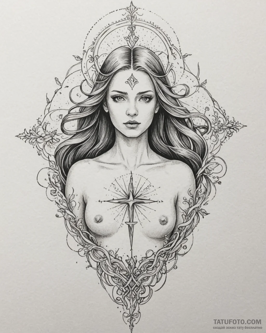 Tattoo sketch, nimona shapeshifting with glow... - эскиз тату (№1753196839_0, 22.07.2025 15:07) — Tatufoto.com