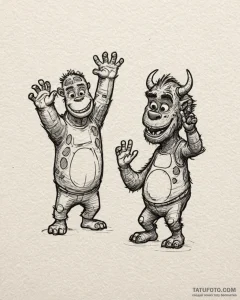 Eskiz.to, tattoo sketch, sulley and mike high... - эскиз тату (№1753198114_0, 22.07.2025 15:28) — Tatufoto.com
