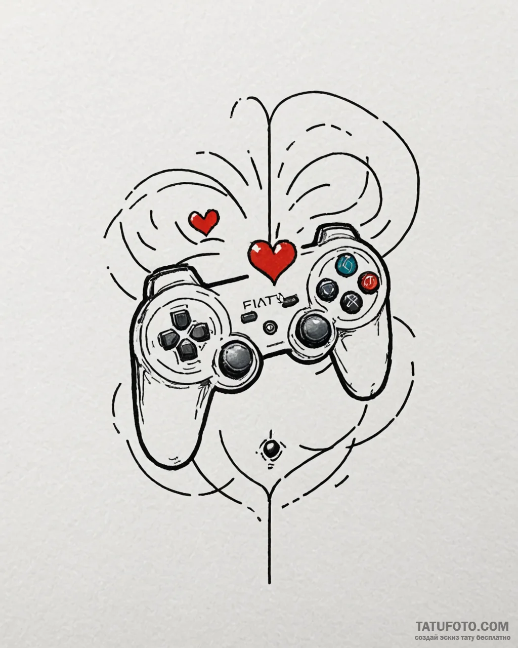 Tat tattoo sketch, pixelated heart beating wi... - эскиз тату (№1753198368_0, 22.07.2025 15:32) — Tatufoto.com