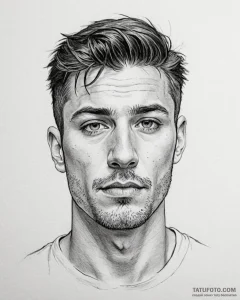 Tattoo sketch, joe with soulful eyes close-up... - эскиз тату (№1753198793_0, 22.07.2025 15:39) — Tatufoto.com
