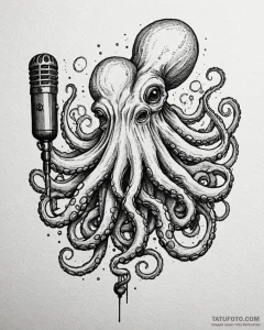 Tat tattoo sketch, giant octopus with tentacl... - эскиз тату (№1753200066_0, 22.07.2025 16:01) — Tatufoto.com