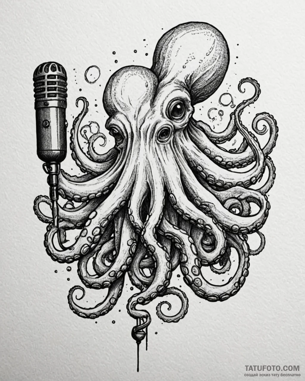 Tat tattoo sketch, giant octopus with tentacl… — эскиз тату (№1753200066_0, 22.07.2025 16:01) — Tatufoto.com