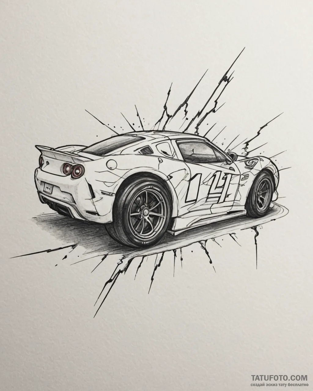 Tattoo sketch, lightning mcqueen close-up wit… — эскиз тату (№1753200831_0, 22.07.2025 16:13) — Tatufoto.com