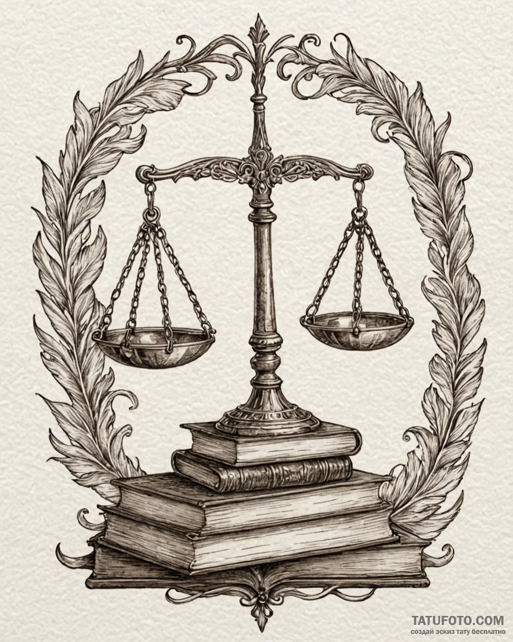 Tat tattoo sketch, lawyer’s scales balanced o… — эскиз тату (№1753200916_0, 22.07.2025 16:15) — Tatufoto.com