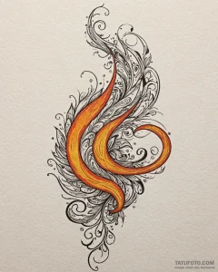 Tat tattoo sketch, fiery smoke twirling upwar... - эскиз тату (№1753201000_0, 22.07.2025 16:16) — Tatufoto.com