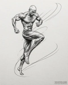 Tat tattoo sketch, sprinter’s leg muscles wit... - эскиз тату (№1753201690_0, 22.07.2025 16:28) — Tatufoto.com