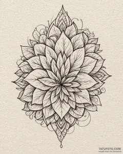 Tattoo sketch, fiery maple leaves swirling in... - эскиз тату (№1753201944_0, 22.07.2025 16:32) — Tatufoto.com