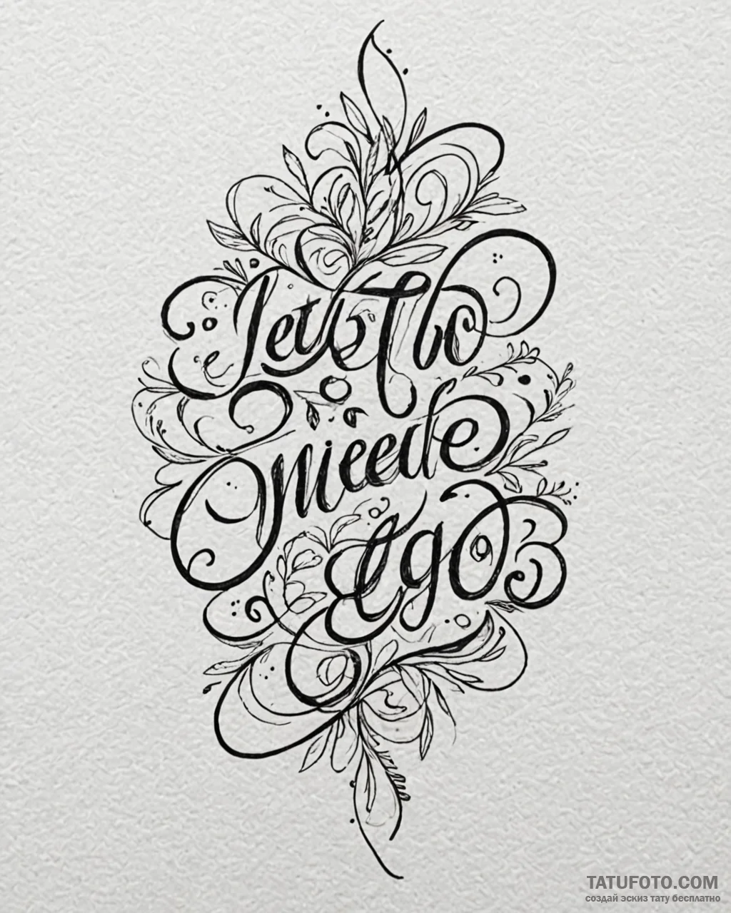 Tattoo sketch, delicate calligraphy phrase “l… — эскиз тату (№1753203552_0, 22.07.2025 16:59) — Tatufoto.com