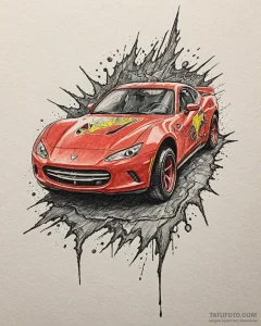 Eskiz.to, tattoo sketch, lightning mcqueen cl... - эскиз тату (№1753204401_0, 22.07.2025 17:13) — Tatufoto.com