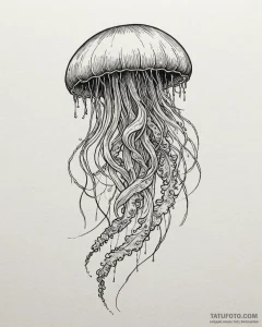 Tat tattoo sketch, glowing jellyfish pulsatin... - эскиз тату (№1753204571_0, 22.07.2025 17:16) — Tatufoto.com