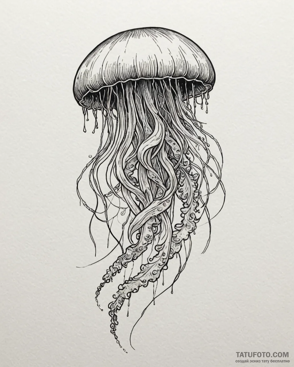 Tat tattoo sketch, glowing jellyfish pulsatin… — эскиз тату (№1753204571_0, 22.07.2025 17:16) — Tatufoto.com
