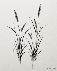 Tat tattoo sketch, delicate reeds bending gen... - эскиз тату (№1753205415_0, 22.07.2025 17:30) — Tatufoto.com