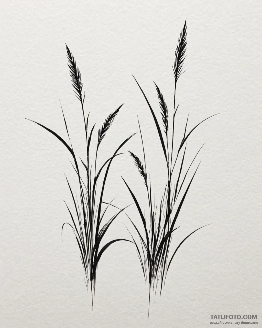 Tat tattoo sketch, delicate reeds bending gen… — эскиз тату (№1753205415_0, 22.07.2025 17:30) — Tatufoto.com