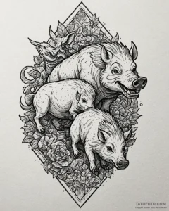Tattoo sketch, asterix and obelix riding wild... - эскиз тату (№1753206428_0, 22.07.2025 17:47) — Tatufoto.com
