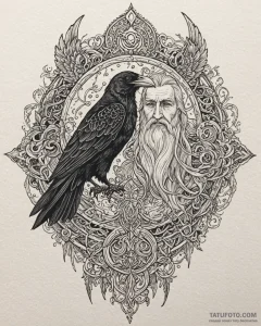 Tat tattoo sketch, norse god odin with one ey... - эскиз тату (№1753206513_0, 22.07.2025 17:48) — Tatufoto.com