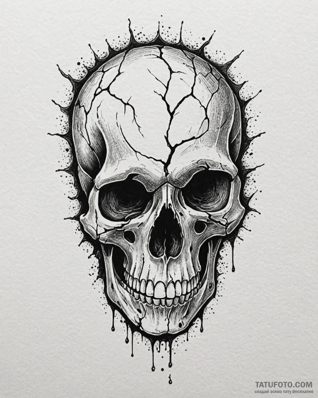 Eskiz.to, tattoo sketch, ice age fossil skull... - эскиз тату (№1753206936_0, 22.07.2025 17:55) — Tatufoto.com