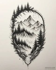 Tat tattoo sketch, macha surrounded by mist a... - эскиз тату (№1753207526_0, 22.07.2025 18:05) — Tatufoto.com