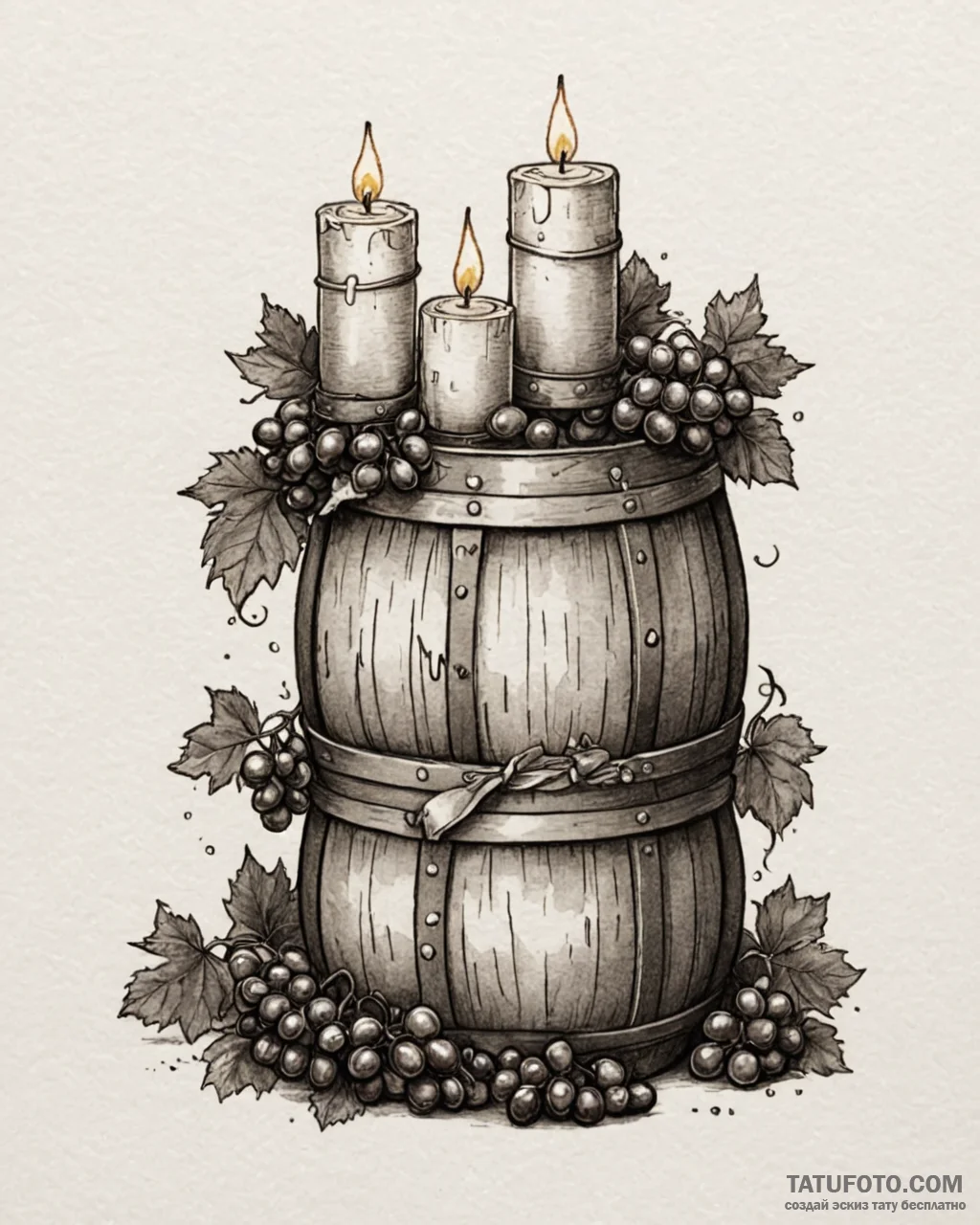 Tat tattoo sketch, winemaker’s barrels stacke… — эскиз тату (№1753208206_0, 22.07.2025 18:16) — Tatufoto.com