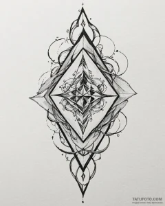 Tat tattoo sketch, arcane hextech crystal flo... - эскиз тату (№1753208456_0, 22.07.2025 18:20) — Tatufoto.com