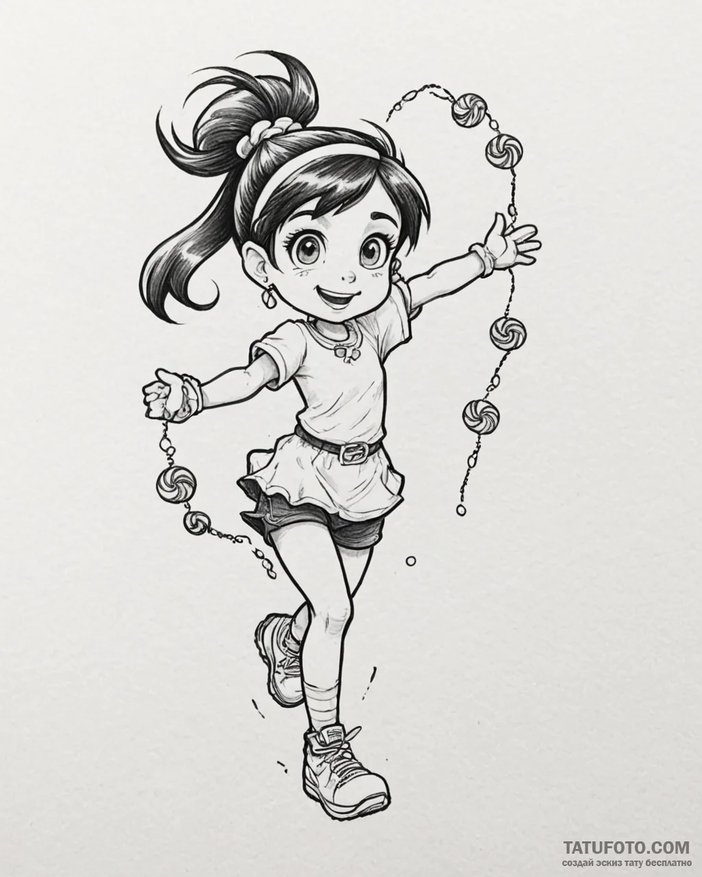 Tattoo sketch, vanellope von schweetz racing... - эскиз тату (№1753214053_0, 22.07.2025 19:54) — Tatufoto.com