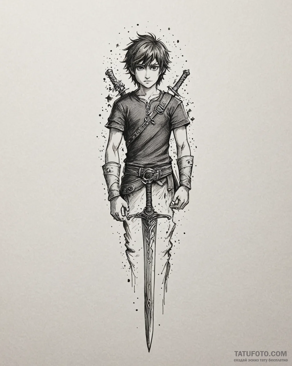 Tattoo sketch, hiccup’s sword glowing with ma… — эскиз тату (№1753214807_0, 22.07.2025 20:06) — Tatufoto.com