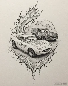 Tattoo sketch, mater and lightning mcqueen du... - эскиз тату (№1753215862_0, 22.07.2025 20:24) — Tatufoto.com