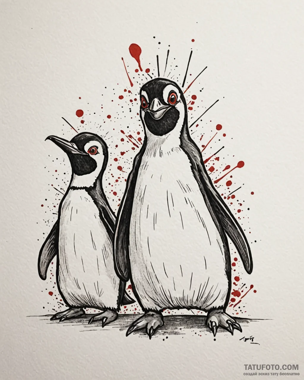 пингвины из мадагаскара (penguins of madagasc... - эскиз тату (№1753216720_0, 22.07.2025 20:38) — Tatufoto.com