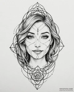Tattoo sketch, other mother’s face with twist... - эскиз тату (№1753220164_0, 22.07.2025 21:36) — Tatufoto.com