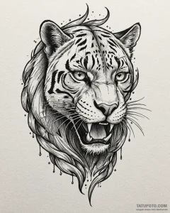 Tattoo sketch, panther with sleek black fur a... - эскиз тату (№1753220893_0, 22.07.2025 21:48) — Tatufoto.com