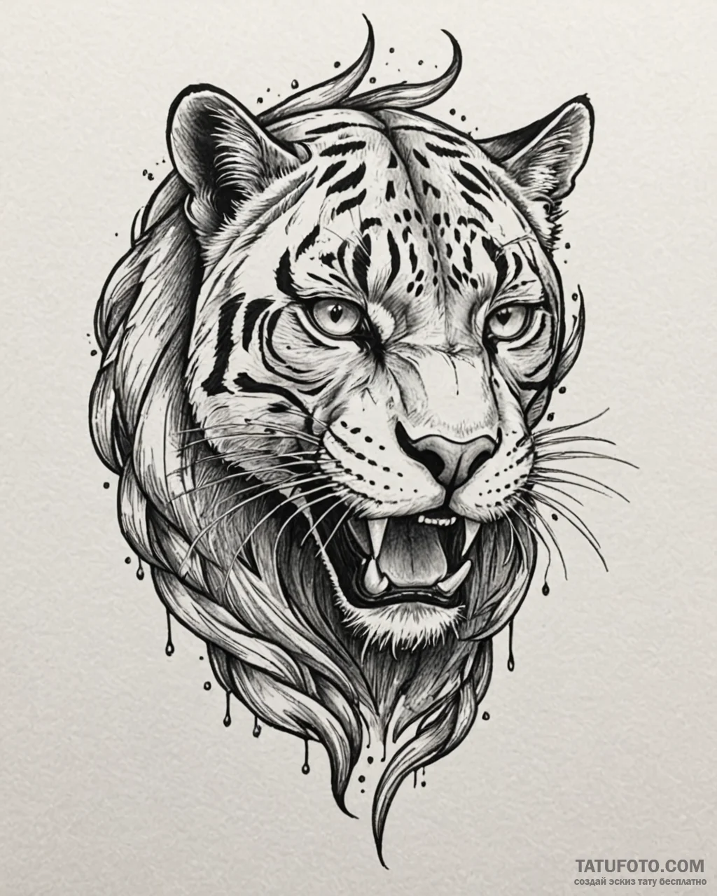 Tattoo sketch, panther with sleek black fur a... - эскиз тату (№1753220893_0, 22.07.2025 21:48) — Tatufoto.com