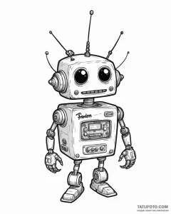 Eskiz.to, tattoo sketch, fender funny robot w... - эскиз тату (№1753221069_0, 22.07.2025 21:51) — Tatufoto.com