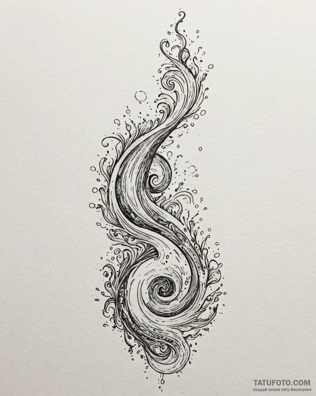 Tat tattoo sketch, wade elemental with water... - эскиз тату (№1753222703_0, 22.07.2025 22:18) — Tatufoto.com