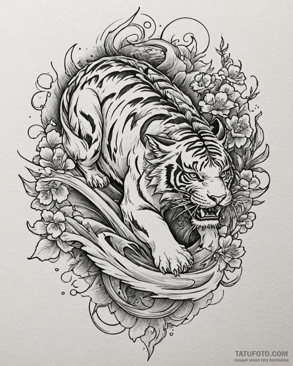 Eskiz.to, tattoo sketch, diego tiger stalking... - эскиз тату (№1753223125_0, 22.07.2025 22:25) — Tatufoto.com