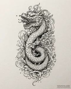 Tat tattoo sketch, swirling magical glyphs an... - эскиз тату (№1753223802_0, 22.07.2025 22:36) — Tatufoto.com