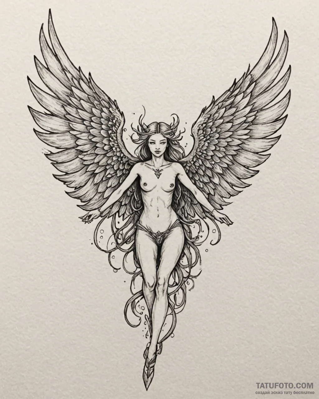Tat tattoo sketch, nimona with fiery wings sp... - эскиз тату (№1753224227_0, 22.07.2025 22:43) — Tatufoto.com