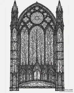 Tattoo sketch, gothic cathedral silhouette wi... - эскиз тату (№1753224311_0, 22.07.2025 22:45) — Tatufoto.com